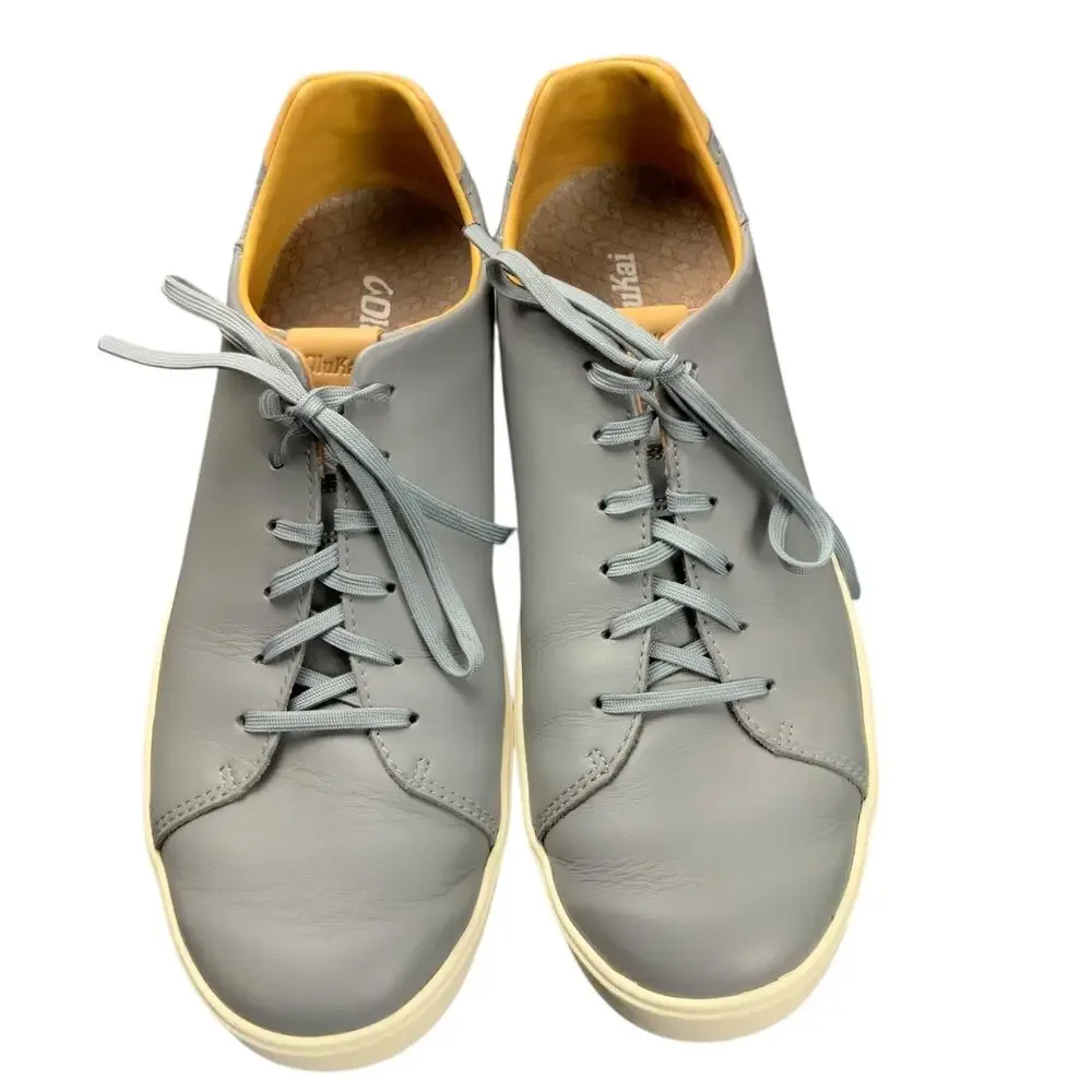OluKai Lae’ahi Lī Ili Men’s Size 12 Gray Leather Casual Comfort Sneakers Shoes